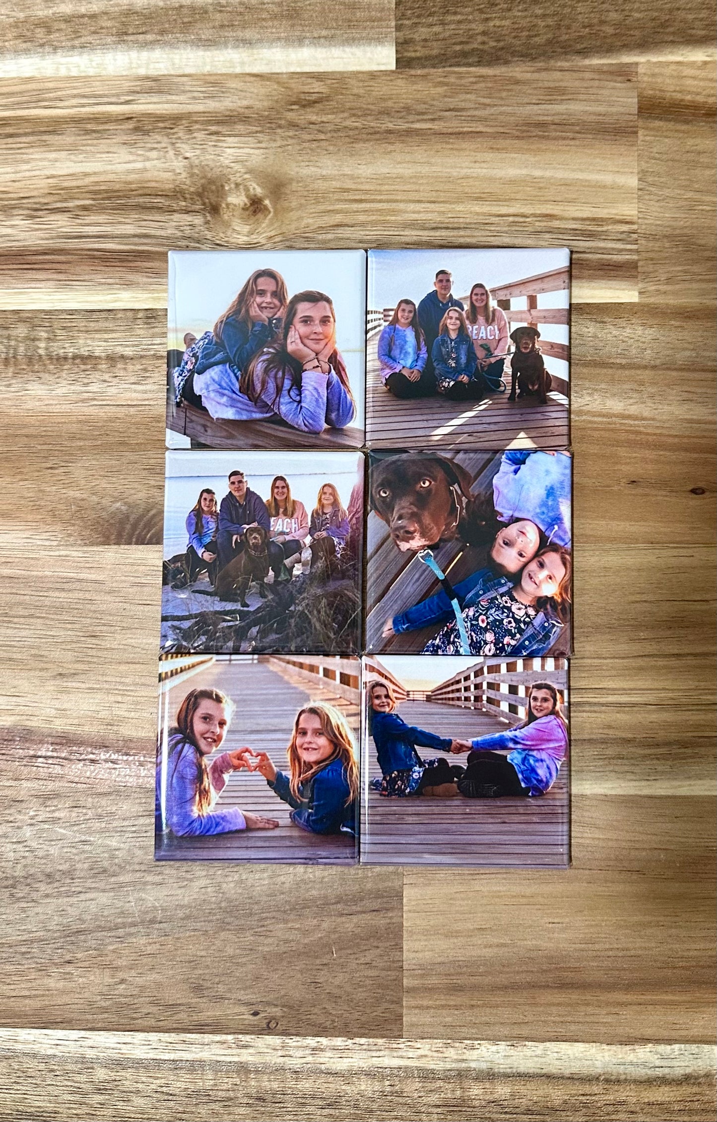 Set of 6 custom photo magnets