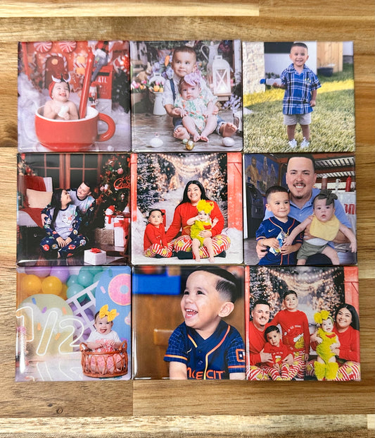 Set of 9 custom photo magnets